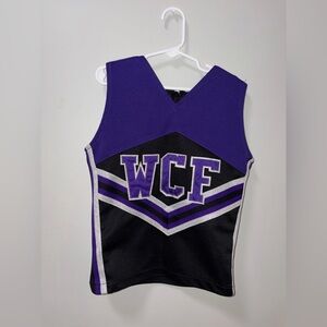Squad One Black Purple Cheerleading Tank WCF Vintage USA YL Girls